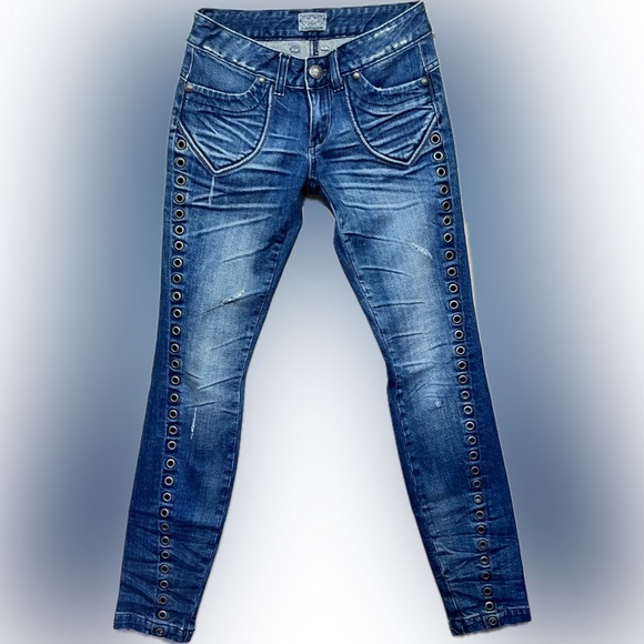Express Rerock Skinny Grommet Jeans - Picture 1 of 3